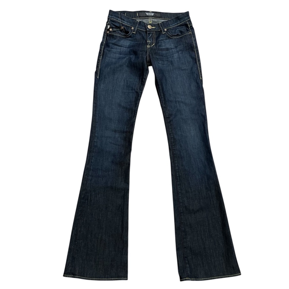 Rock & Republic Kasandra Flare Jeans Embroidered Pockets Y2K Size 26 Long
